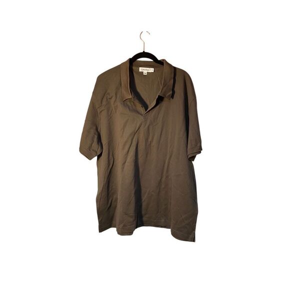 Calvin Klein Mens Short Sleeve Brown Polo Shirt Size XXL - Picture 1 of 4